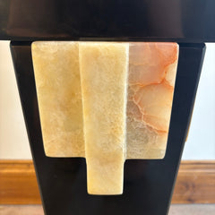 Demetre Chiparus Art Deco Marble, Onyx, Wood Pedestal Stand Table, Sku: 033750