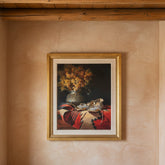 Artist: Sue Krzyston, Oil Painting on Canvas, "Presence of the Past" Framed in Pale Gold, Linen Matte, Sku: 033512