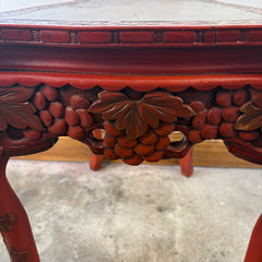 Vintage Japanese Carved Wood and Lacquer Finish Table or Desk, Hand Painted Dragon Motif, Meiji Period, Sku 033519