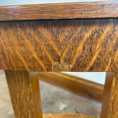 Antique American Empire Tiger Oak Parlor Table, Sku 033716