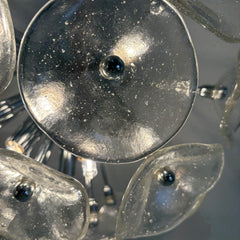 ET2 Fiori 8-Light Flush Mount FIxture Chrome Base w/ Glass Trumpet Shaped Florets, Sku 033992