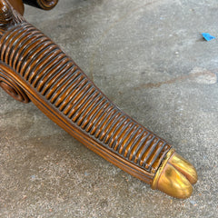 Maitland Smith Rams Head Game Table Leather Top, Sku: 033097