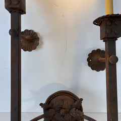 Double Arm Wall Sconce, Acanthas Leaf Motif, Intended Rust Patina, Material: Steel, Sku: 033340