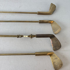 Brass Golf Themed Fireplace Five Piece Tool Set, Brushed Brass, Sku 033085