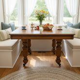 Antique Quarter Sawn Oak Dining Table on Casters, Sku 033636