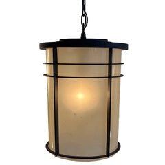 Exterior Pendant with Bronze Finish and Sand Colored Glass, 033898
