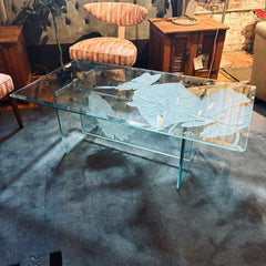 Post Modern Etched Glass Cocktail Table, Sku 033824