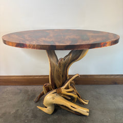 Chris Jafferis' Copper Top Entry Table, One of a Kind Mesquite Wood Base, Sku: 033441