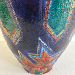Santa Fe Pottery by Artist Elizabeth McKnitt, Floor Vase with Handle and 5 Openings Sku 033831