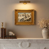 Original Oil Painting in Classic Gold Frame by Paul Grimm Snow Capped Mountains, Sku 033891