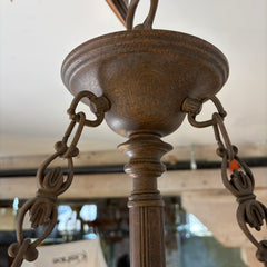 Multi-Color Tiffany Style Bowl Shaped Chandelier, Stained Glass Pieces, Bronze, Sku: 033616