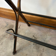 Pair of Metal & Leather Barstools, Spanish Influence, Sku 033378