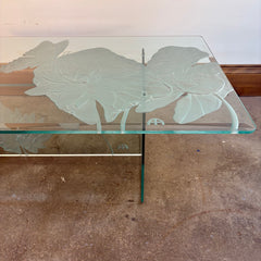 Post Modern Etched Glass Cocktail Table, Sku 033824