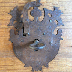 Rustic Hand Crafted Pine and Iron Hinged Box Sourced in Mexico, Sku 033811