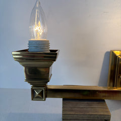 Vanity Light, Square Design, Three Socket, Brass, Sku: 033349