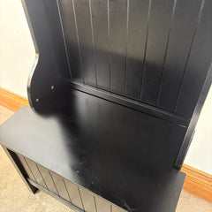 Hall Tree, Wood, Black Finish, Sku: 033314