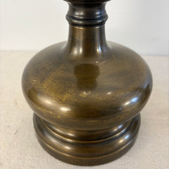 Pair of Brass Table Lamps with Candlestick Styling Brass Base and Finial have Aged to Perfection, Sku 034103
