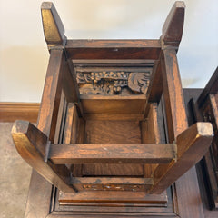 Early 1900's Japanese Hand Carved Set of Four Nesting Tables w/ Glass Inserts Available, Sku 033774