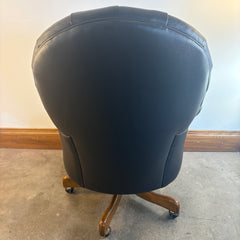 Hancock & Moore Tufted Black Leather Swivel Executive Desk Chair, Sku: 033710