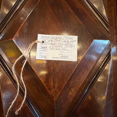 Extra Large Antique Wardrobe Cabinet, Lower Drawer, Double Door, Diamond Motif, Sku: 033509