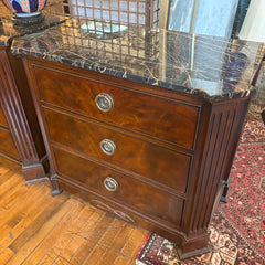 Drexel Heritage End Table with Three Drawers, Dark Marble Top, sku: 033553
