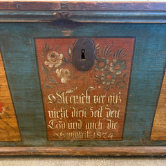 1874 German Antique Blanket Chest, Sku 033680