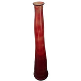 Art Glass Vase, Tall, Made in Spain, Red-Orange Color, Sku #033359