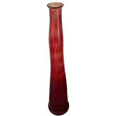 Art Glass Vase, Tall, Made in Spain, Red-Orange Color, Sku #033359