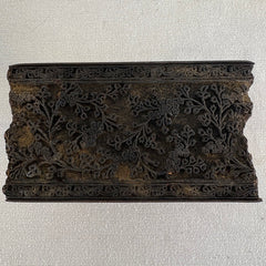Set of 3 Antique Textile Print Wood Blocks, Sku 033691