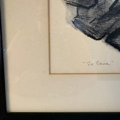 Original Lithograph "La Cava" Signed, Artist Claude Ronald Bentley, Limited Edition 1/12, Sku 033792