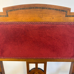 Pair of Early 1900's European Maple Morning Chairs w/ Floral Marquetry Detail, Sku 033776