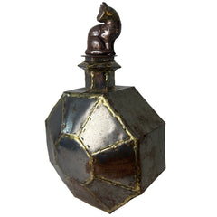 Metal Octagonal Urn with Cat Stopper, Sku: 033083