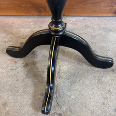 Lock 1976 Wood Tilt Top Table Quad-Leg Base Oval top with Hand Painted Fife and Drum Corps "Spirit of '76" Black Painted Finish, Sku 033768