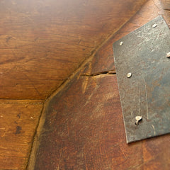 Vintage Wood Dough Trough with Metal Patch and Peg Handles, Sku 033908