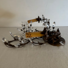 Pair of Vintage Crystal Bud Sconces, Sku 033736