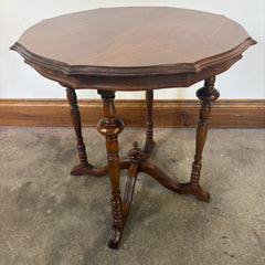 Early 20th Century Parlor Table, Burled Walnut, Sku: 033420
