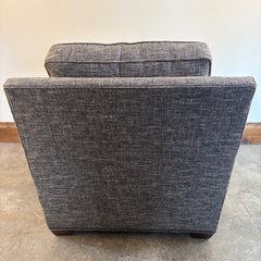 Essentials by Century Charcoal Tweed Armchair w/ Notched Style Track Arm & Bottom Trim, Sku 033784