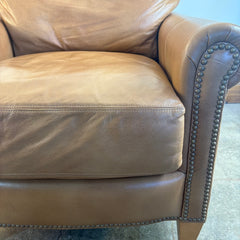Bradington Young Putty Leather Armchair w/ Nailhead Detail, Sku 033673