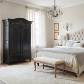 Woodland Furniture, Armoire Wooden Cabinet, Lower Drawer, 3 Interior Drawers, Rustic Finish, Maple Leaf Accent, sku: 033510