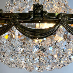 Regency Style Crystal Basket Chandelier, 1950's - 1960's, SKU 033708