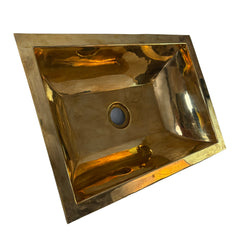 Brass Sink, Rectangular, Drop in Or Under Counter, Sku: 033001