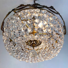 Regency Style Crystal Basket Chandelier, 1950's - 1960's, SKU 033708