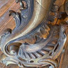 Pair of Vintage Andirons Antique Brass Finish with Aged Patina, Sku 033668