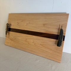 Custom Cheese Board w/ Metal Handles by Don Archer, Sku 033740