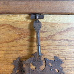 Rustic Hand Crafted Pine and Iron Hinged Box Sourced in Mexico, Sku 033811