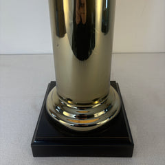 Gold Glass Column Shaped Lamp Base with Square Base, Sku: 033458