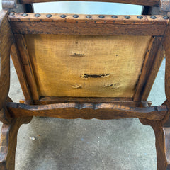 Set Eight of Oak & Leather Dining Chairs, Rustic, Sku: 033087