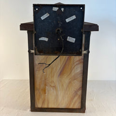 Custom Exterior Lantern Sconce w/ Colored Glass & Twisted Metal Detail, Sku 033858