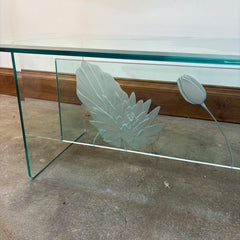 Post Modern Etched Glass Cocktail Table, Sku 033824
