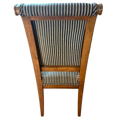 Set of 6 Dining Chairs, Wood, Striped Upholstery, Sku: 033389